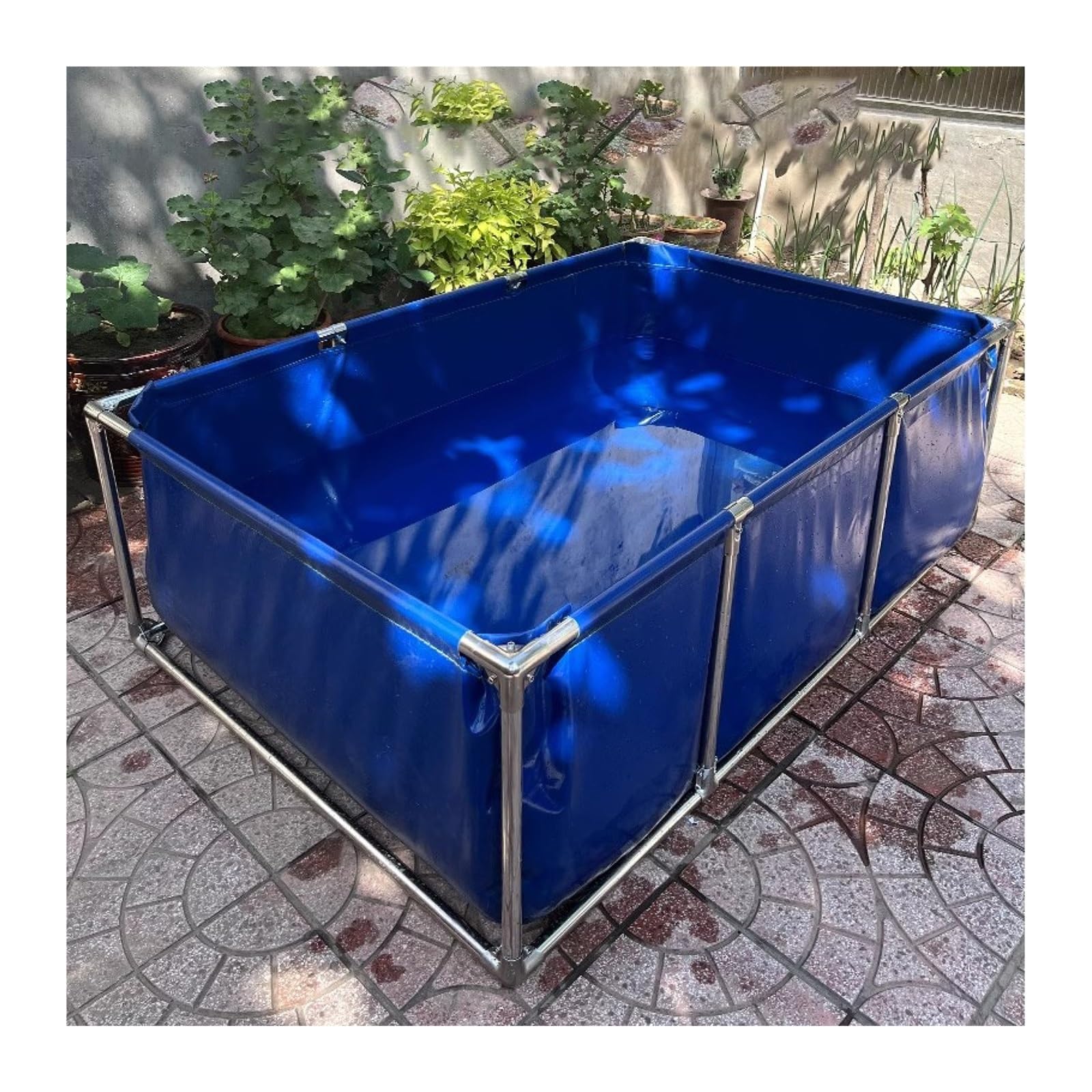 Estanque exterior de lona de PVC reforzada y válvula de drenaje para acuarios y carpas koi