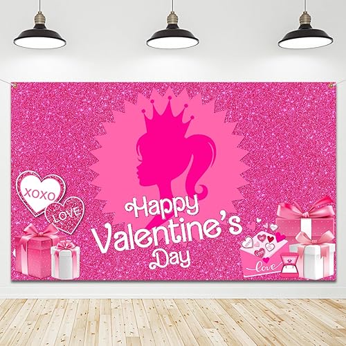 Miniatura 1 de Fondo para el día de San Valentín, fondo de fotos con purpurina rosa intenso para el día de San Valentín, suministros para el día de San Valentín,