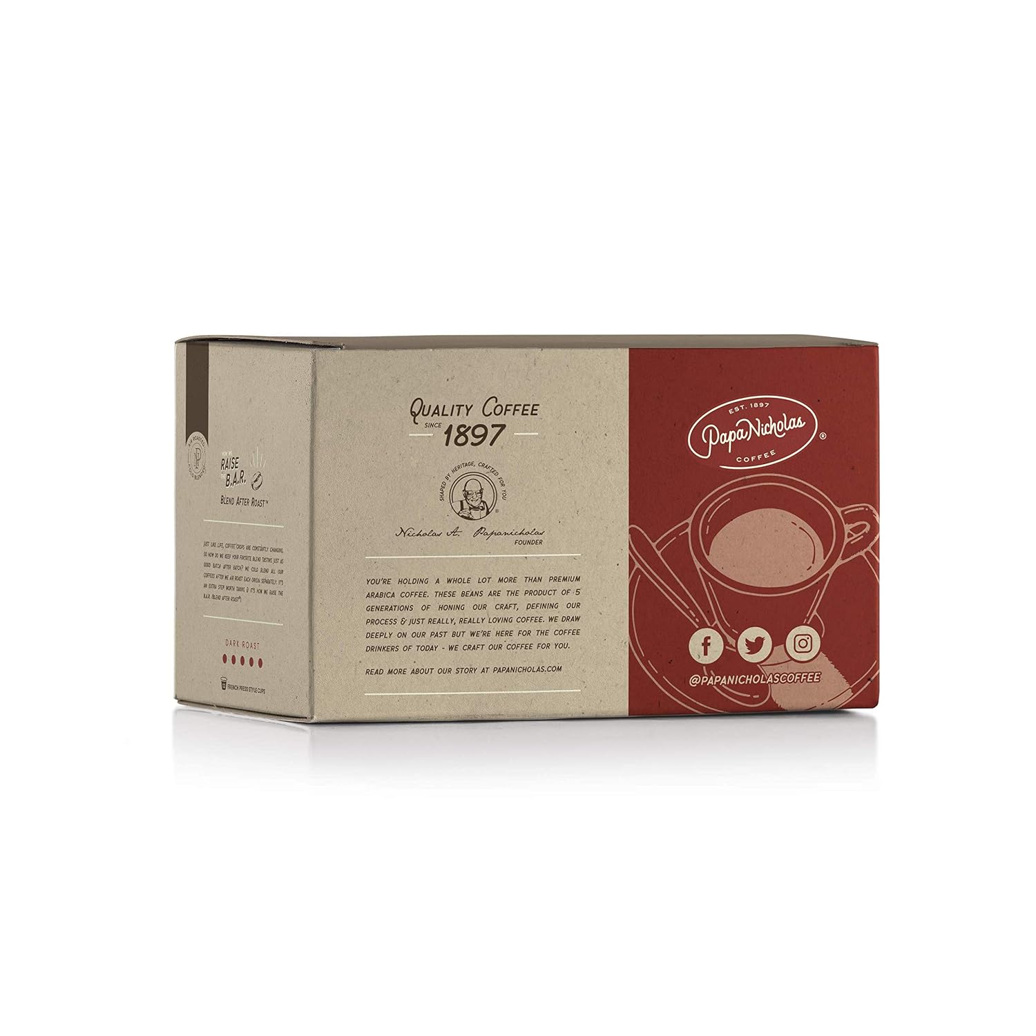 Papanicholas Coffee Italian Espresso Dark Roast Coffee Pods, 12 Count, Fits Keurig K Cup Brewers image 2