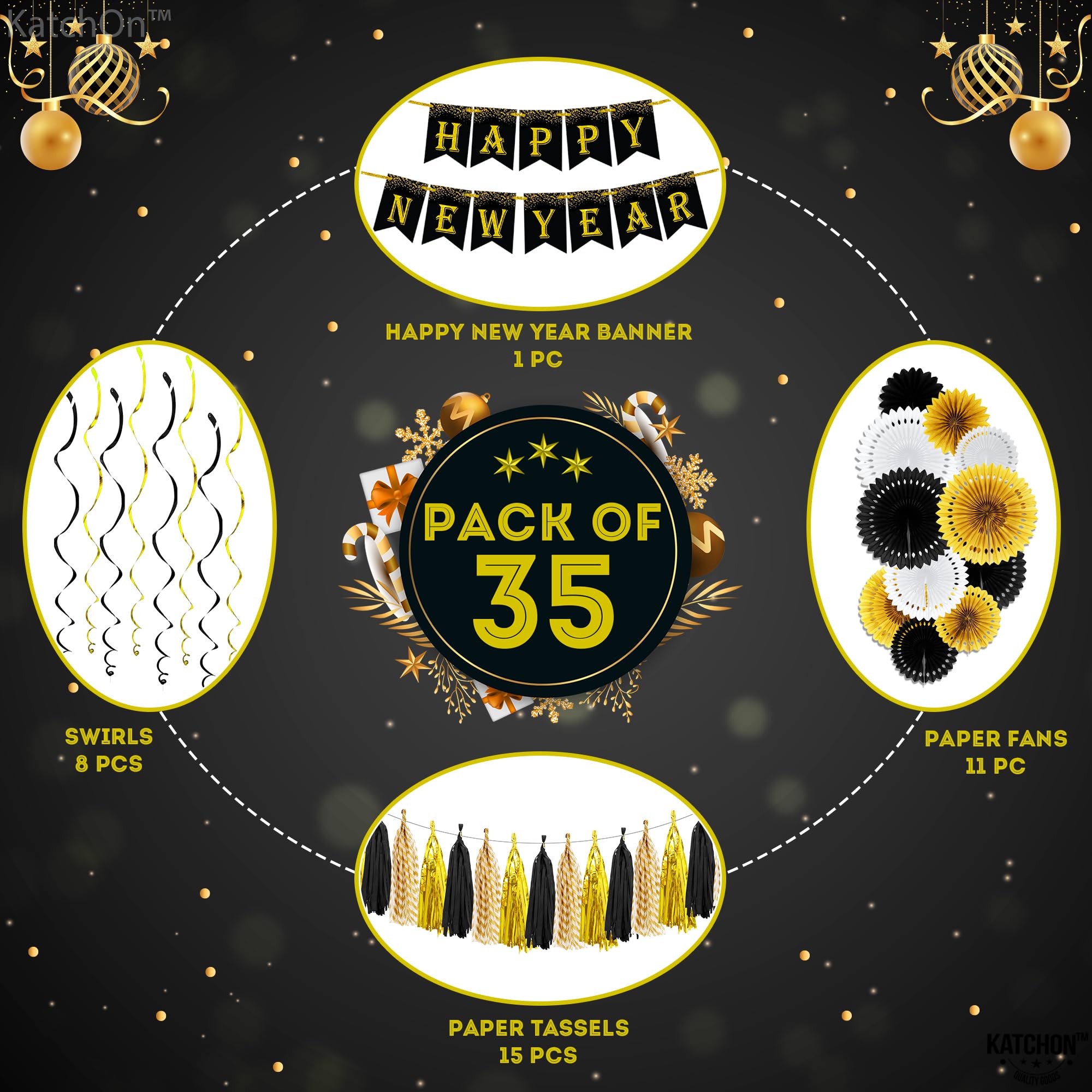 Snapklik.com : Happy New Year Decorations 2026 Set - Pack Of 35 NO DIY ...