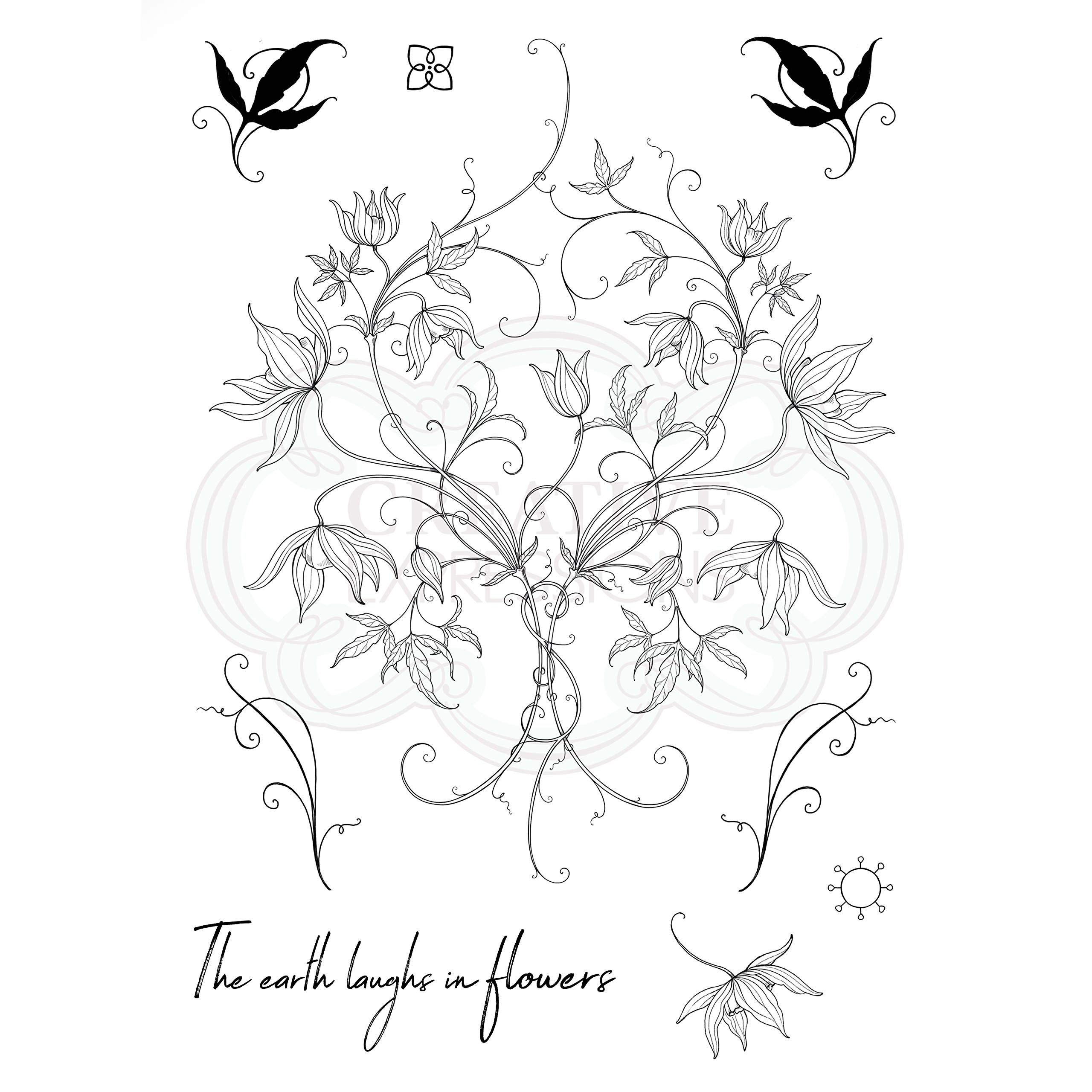 Pink Ink Designs Classic Clematis-Clear Stamp Set, A5, Transparent