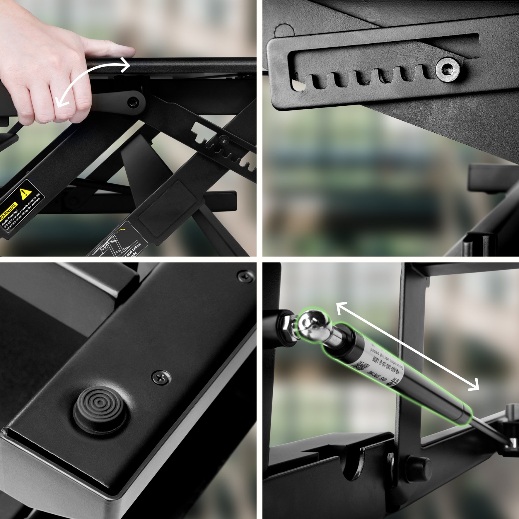 Duronic DM05D1 BK Mesa para ordenador | Escritorio Ajustable de 16 a 41cm | Superficie 56x92cm y Máx 15kg | Ranura y bandeja de teclado | Mesa gaming ergonómica para Monitor | Trabaja de pie y sentado