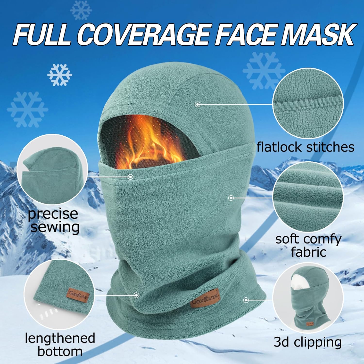Balaclava Ski Mask Winter Warm Face Mask for Men Women Fleece Face Cover Mask for Cold Weather Skiing Motorcycling thumbnail
