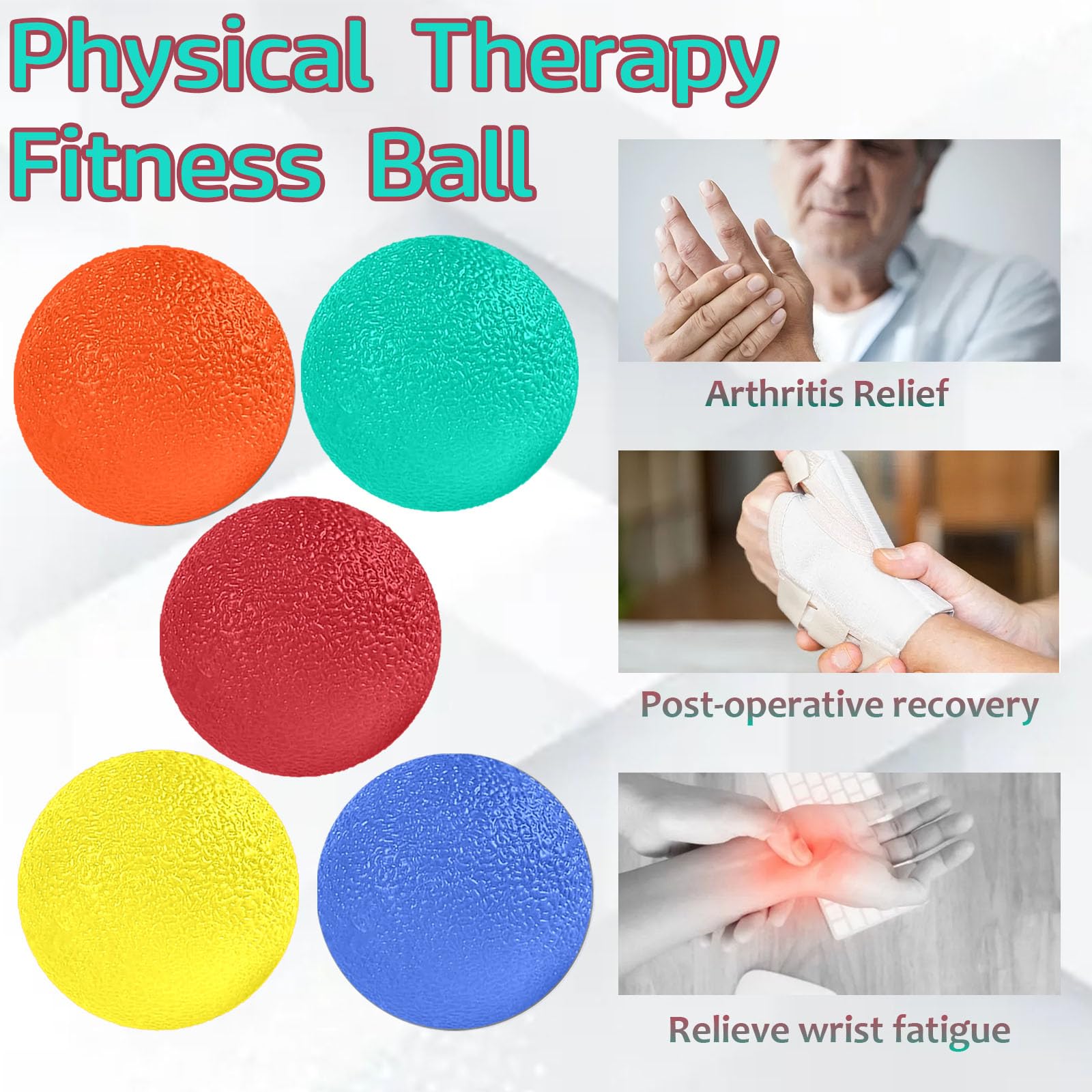 The Friendly Swede - Balles Anti-Stress Main | 4 Niveaux Résistance | Thérapie Et Renforcement