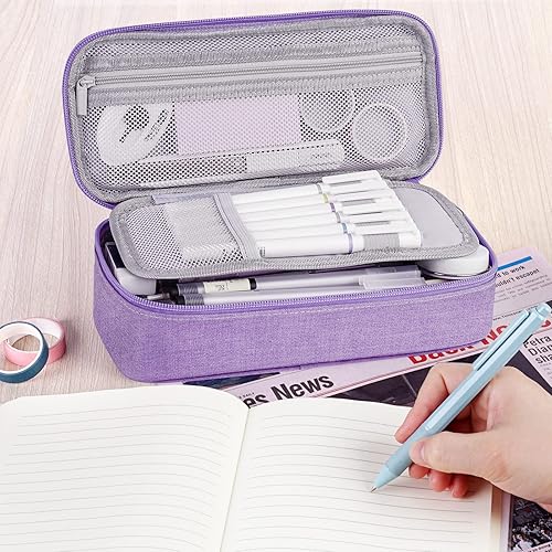 Vista 20 de WEMATE Estuche grande para lápices, bolsa para lápices de gran capacidad, bolsa de almacenamiento de alta capacidad, organizador de caja, estuche