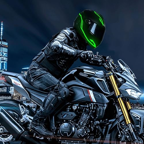 Miniatura 4 de Luz para casco de motocicleta, 3 modos de conducción EL, tira de luz para casco de batería, kit de decoración de luz de señal de conducción nocturna