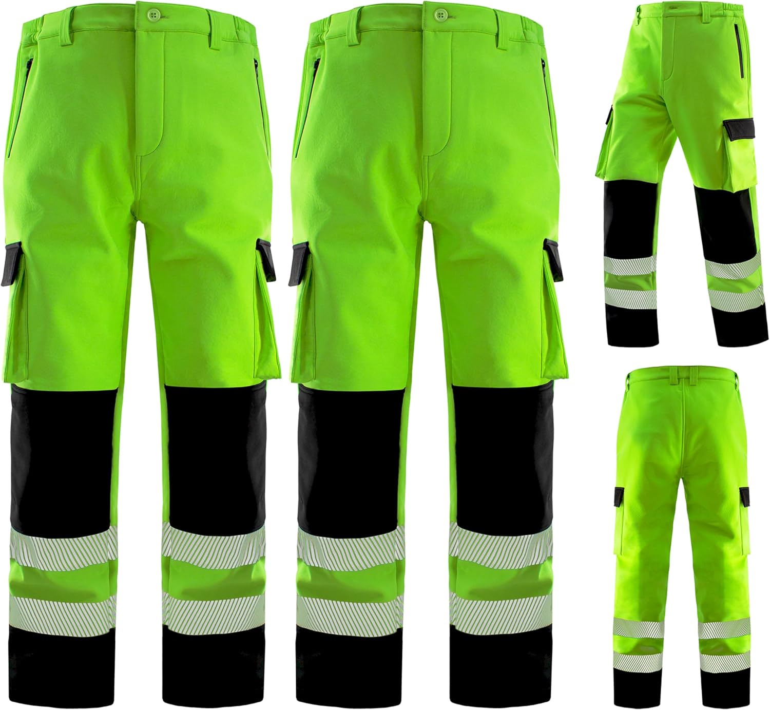 High Vis Work Pants Unisex Multiple Pockets Reflective Safety Pant for Safety Work & Outdoor Activities Workwear.