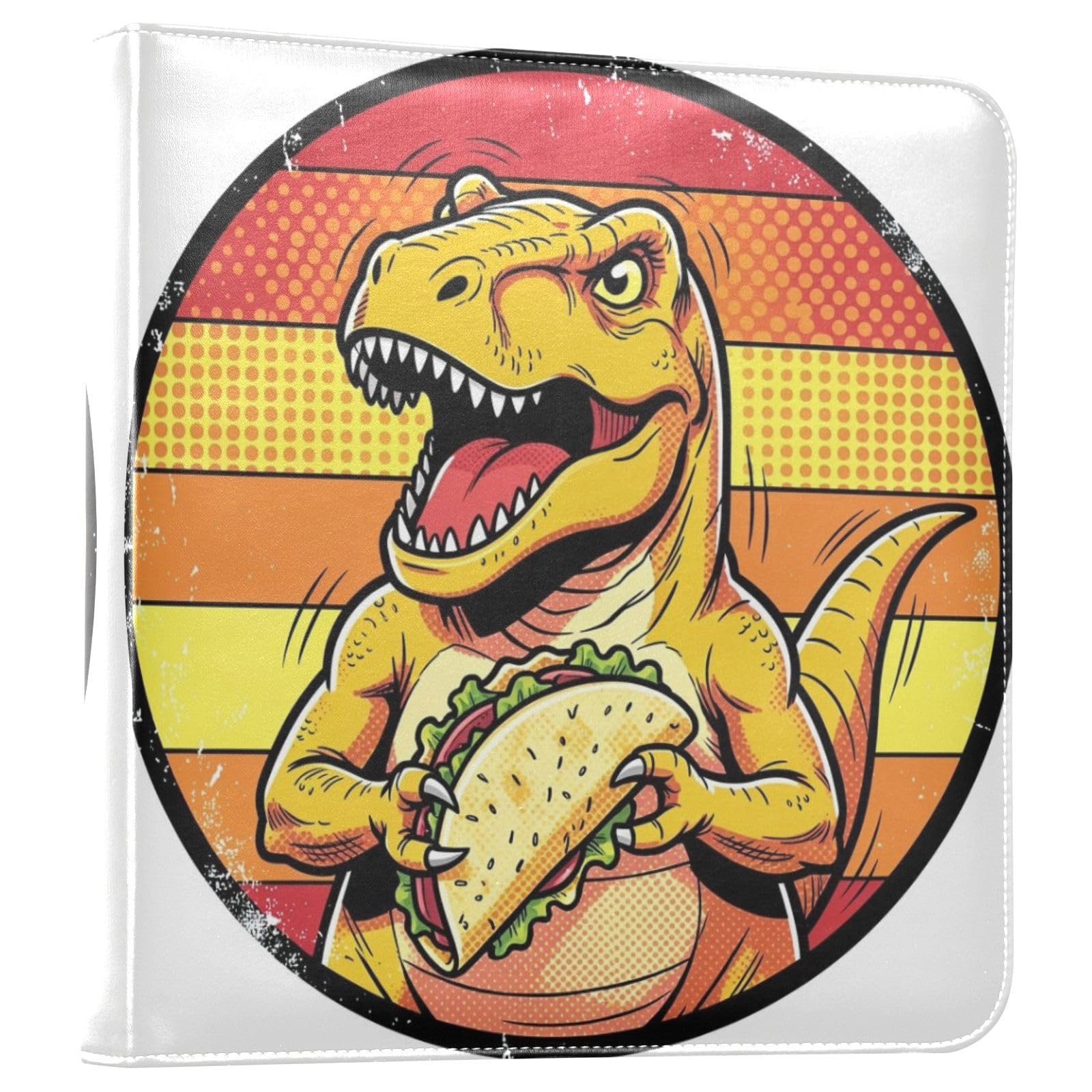 Dinozaur jedzący taco fotoksiążka ze skóry PU