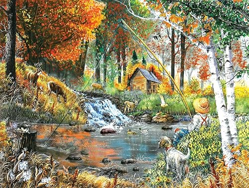 Vista 3 de SUNSOUT INC - Fishing Companions - Rompecabezas de 500 piezas por artista Ed Wargo - Tamaño acabado 18" x 24" - MPN # 52317