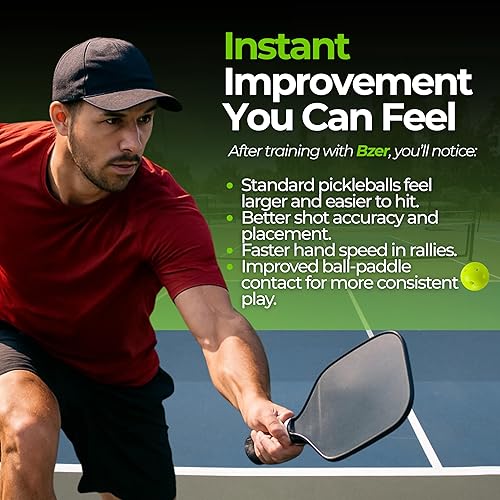 Miniatura 5 de BZER Pelotas silenciosas de pickleball  Mini bolas de entrenamiento de goma silenciosa  Juego de 3 para jugar en interiores y exteriores, entrenador