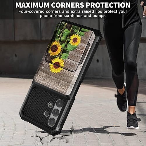 Miniatura 3 de Funda tipo cartera para Samsung Galaxy A32 5G con ranura para tarjetero, funda con tapa híbrida de doble capa, resistente, a prueba de golpes, funda