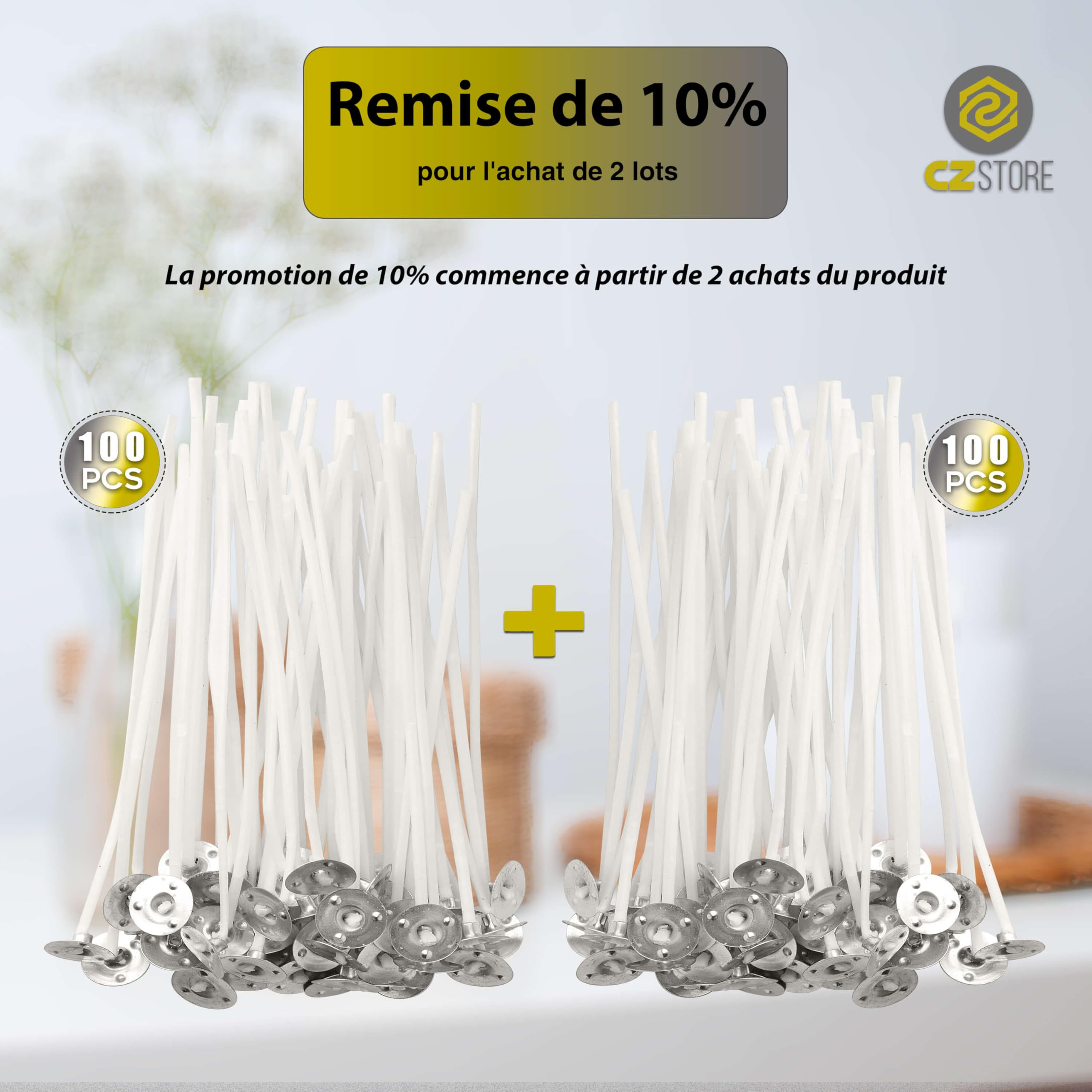 Lot De 90 Mèches à Bougies Naturelles En Coton - 3 Longueurs (10,15,20 Cm) Avec Accessoires - 2
