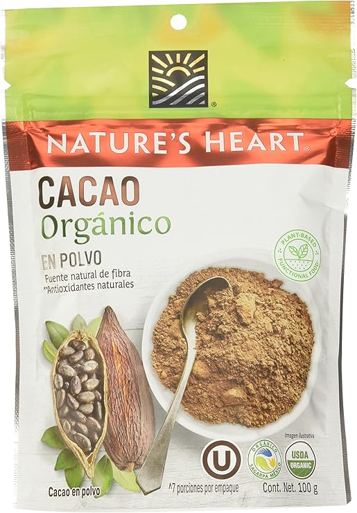 Nature's Heart Superfood Orgánico Cacao en Polvo, 100 g