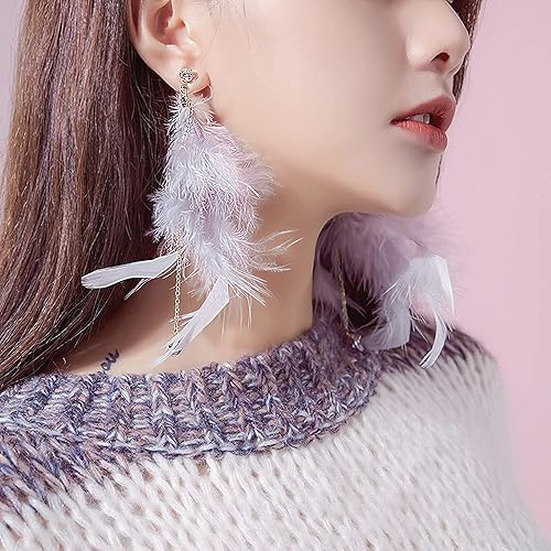 Miniatura 6 de 400 plumas blancas y negras, 4 plumas surtidas de manualidades para disfraz de Halloween, alas de atrapasueños, corona de árbol de Navidad,