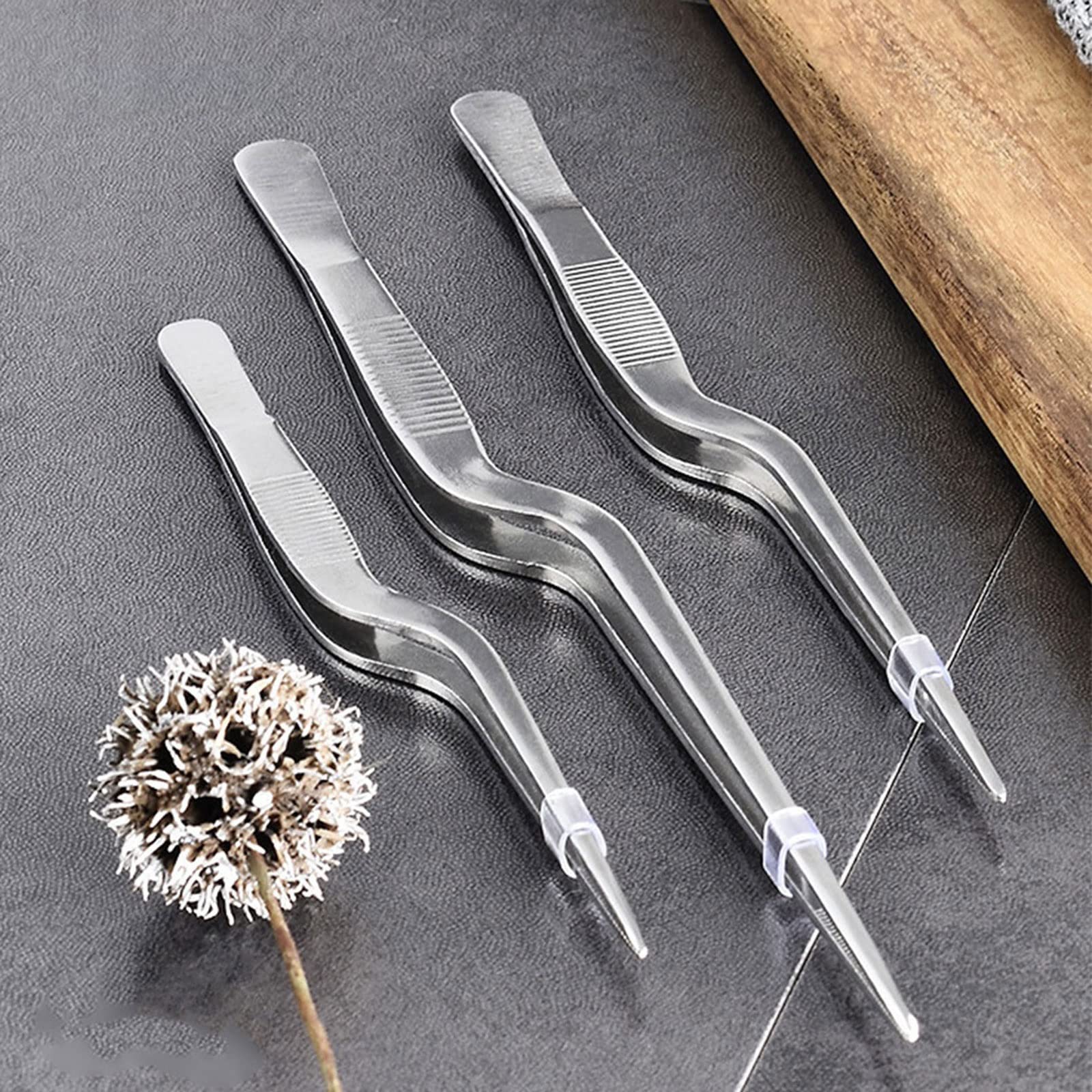 Kochzange 1 Stück Größen Küchenpinzette BBQ Lebensmittel Pinzette Clip Zange Edelstahl Tragbar für Picknick Fleisch Grill (30cm)