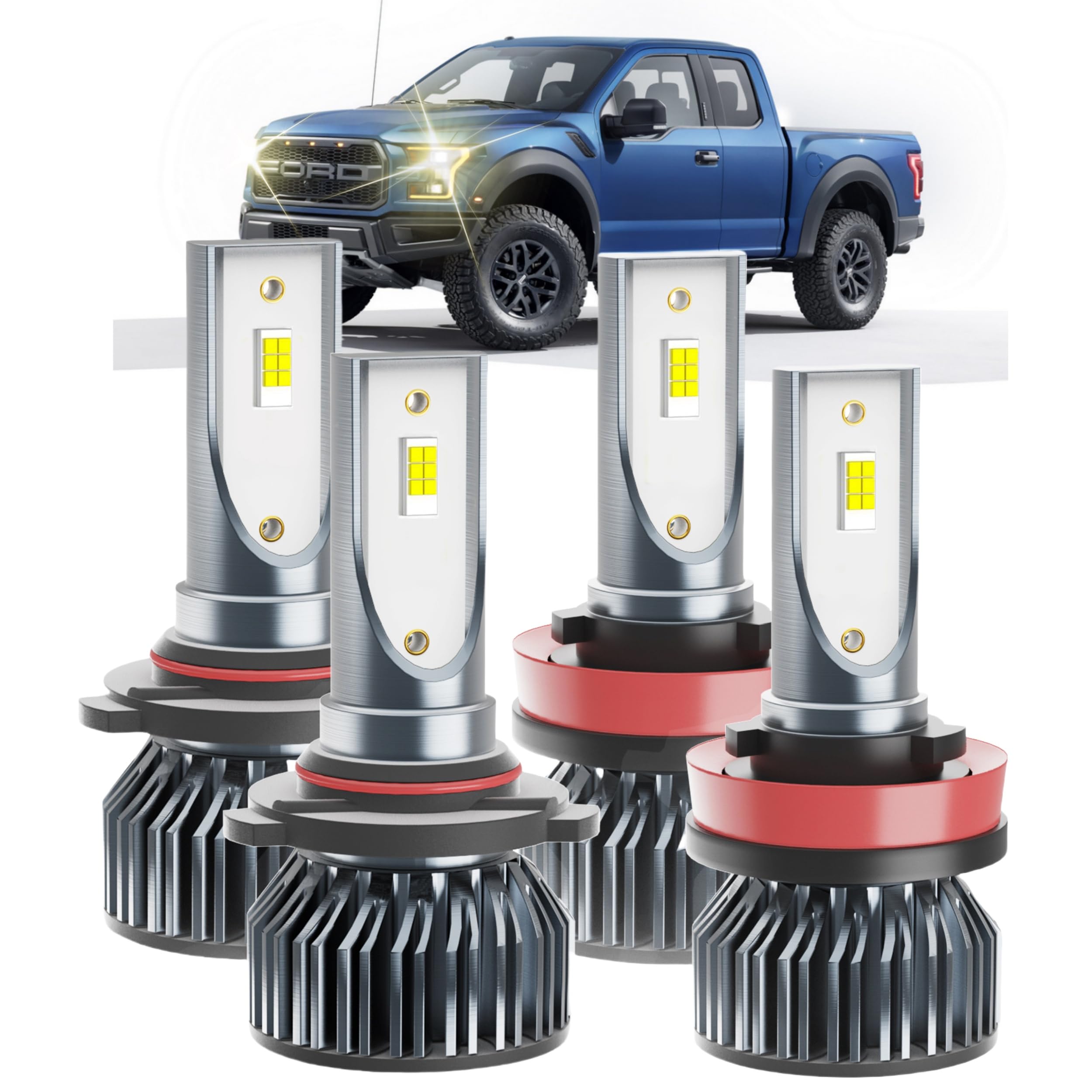 F150 Dedicated Accessory,Fit for 2015 2016 2017 2018 2019 2020 2021 2022 2023 F150,6000 K Dedicated 05 H 11 L,Plug and Play,No Errors,Pack of 4
