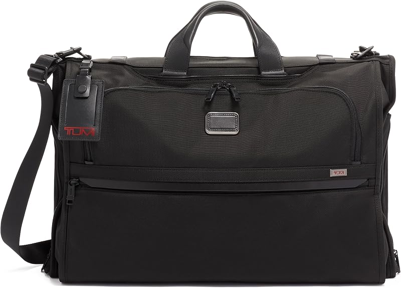 Alpha Tri-Fold Garment Bag Carry-On - Dress or Suit Bag for Men and Women - Midnight Black