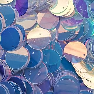 Flat Round Sequin Paillettes Iridescent Transparent Loose Sequins Crystal Iridescent Spangles for DIY Crafts, Embroidery 2...