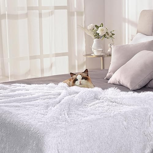Miniatura 3 de ASPMIZ Manta de piel sintética de 50 x 60 pulgadas, manta de doble cara, ligera, de pelo largo, peludo, de vellón, acogedora manta de felpa lavable