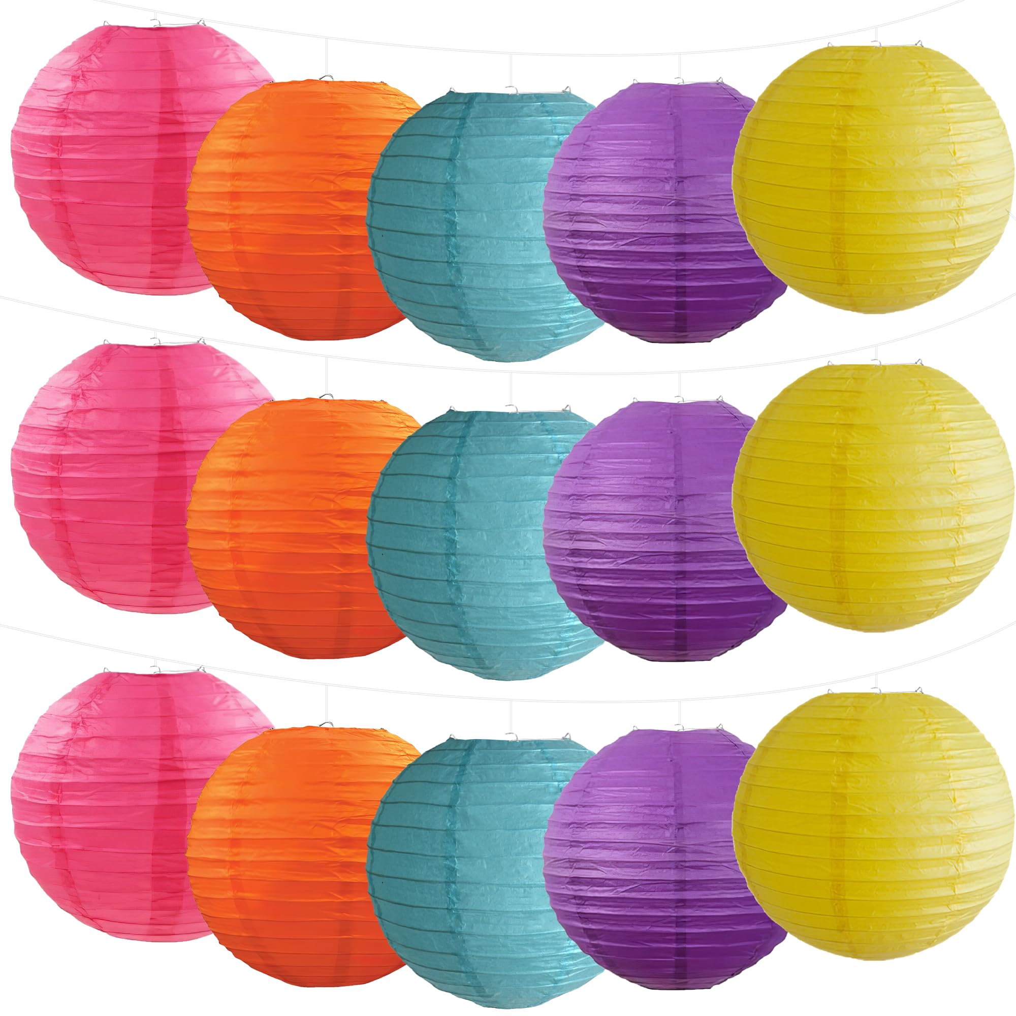 Colorful Paper Lanterns 15Pcs Paper Lanterns for Wedding Birthday Party Baby Shower Classroom Home Decoration Graduation Ceremony