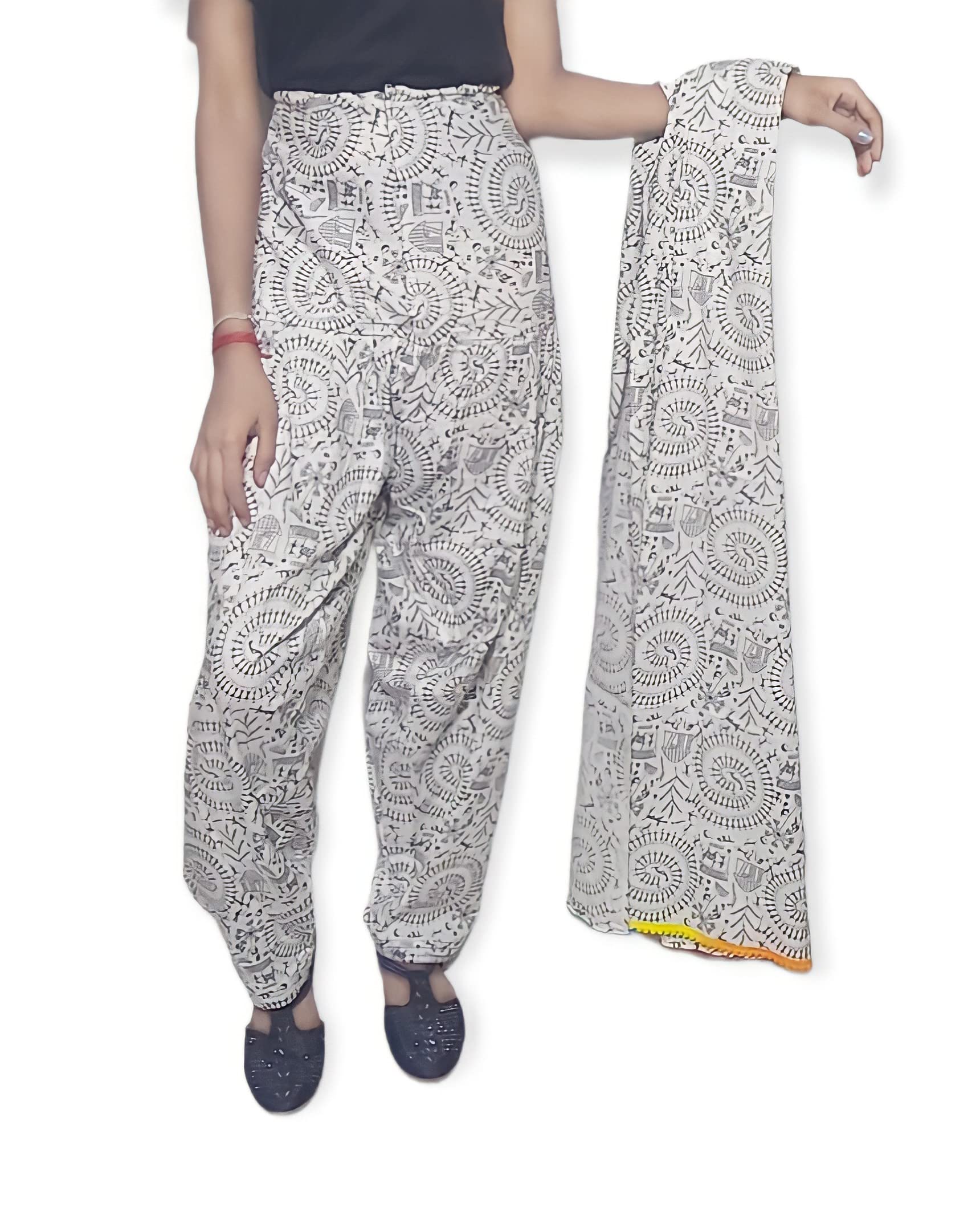 Pure Cotton Printed Styles Patiala with Dupatta Set Multicolour-picture-15
