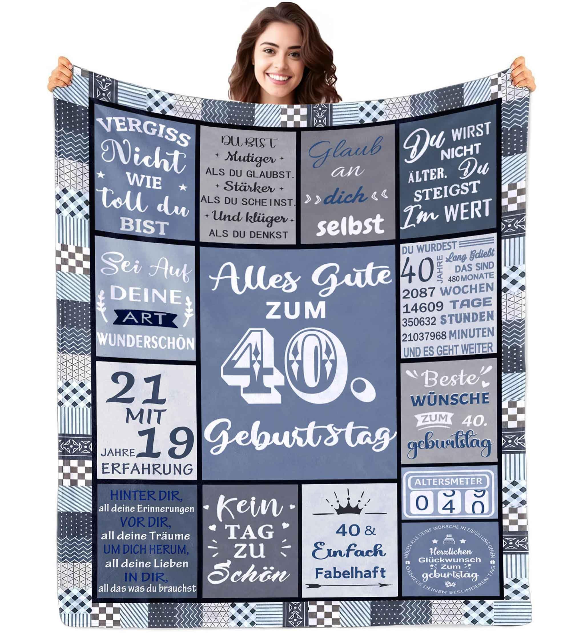 ZUCZUG Kuscheldecke Geburtstag Dekorationen für Frauen männer, Geschenke Decke zum Frau Mann, Lustige Geburtstag Geschenk Geburtstag für Mama, Mädchen, Freundin, Schwester, Kollegin Freundin