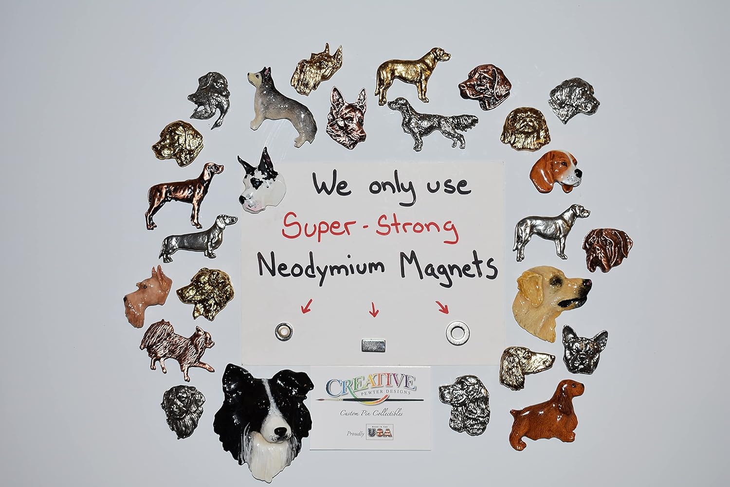 Handcrafted Hand Painted B English Pointer Dog Head Premium Magnet for Personalizing Home Office School Classroom Refrigerator Whiteboard Locker - Made in USA - SKU DP076BPRMAG