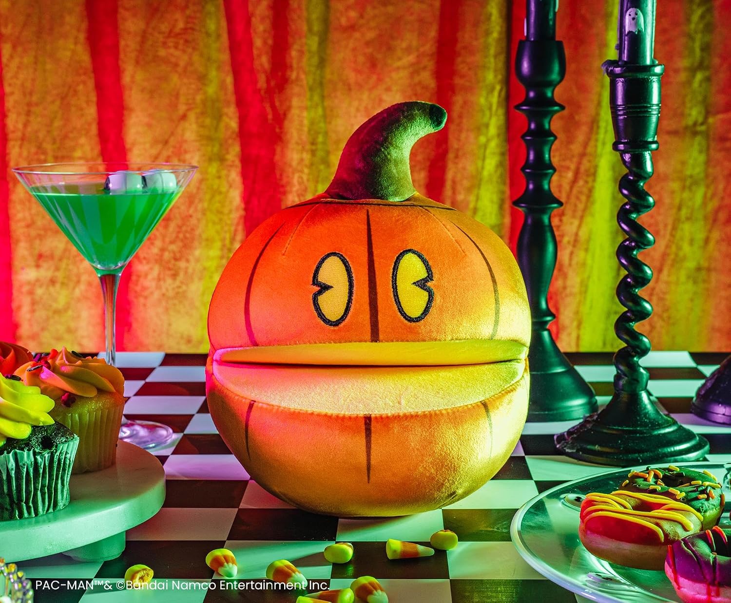 Toynk PAC-Man Halloween Pumpkin Pac-Man 7-Inch Collector Plush