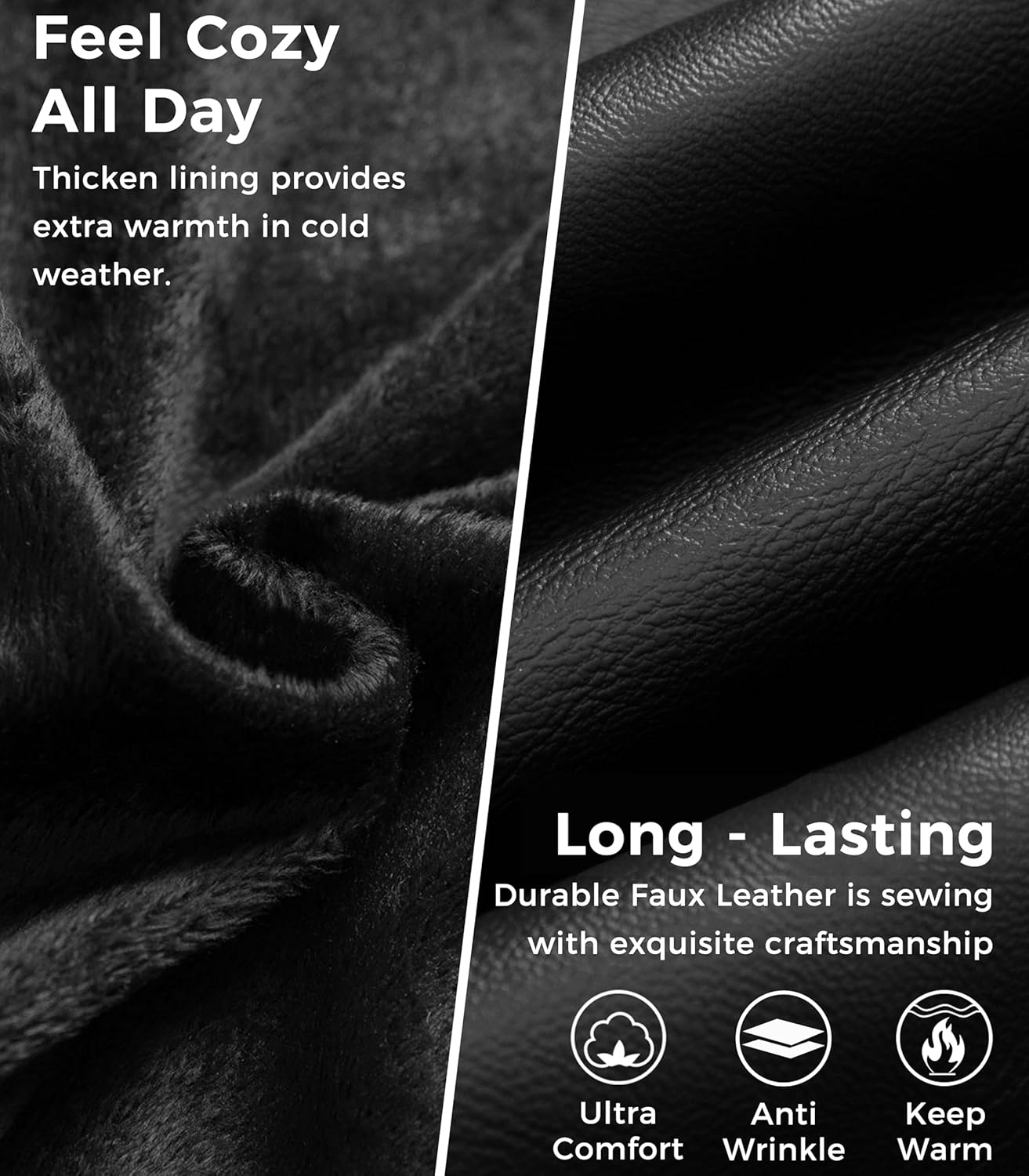 wantdo Women's Lightweight Leather Jacket Casual Motorcycle PU Biker Coat with Removable Hood - Image 4