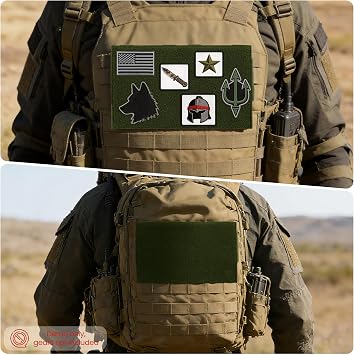 MOLLE Patch Panel Mounting Placard Platform, Hook & Loop Panel - DIY Morale Patch Board for Tactical Vests & Backpacks(Green)