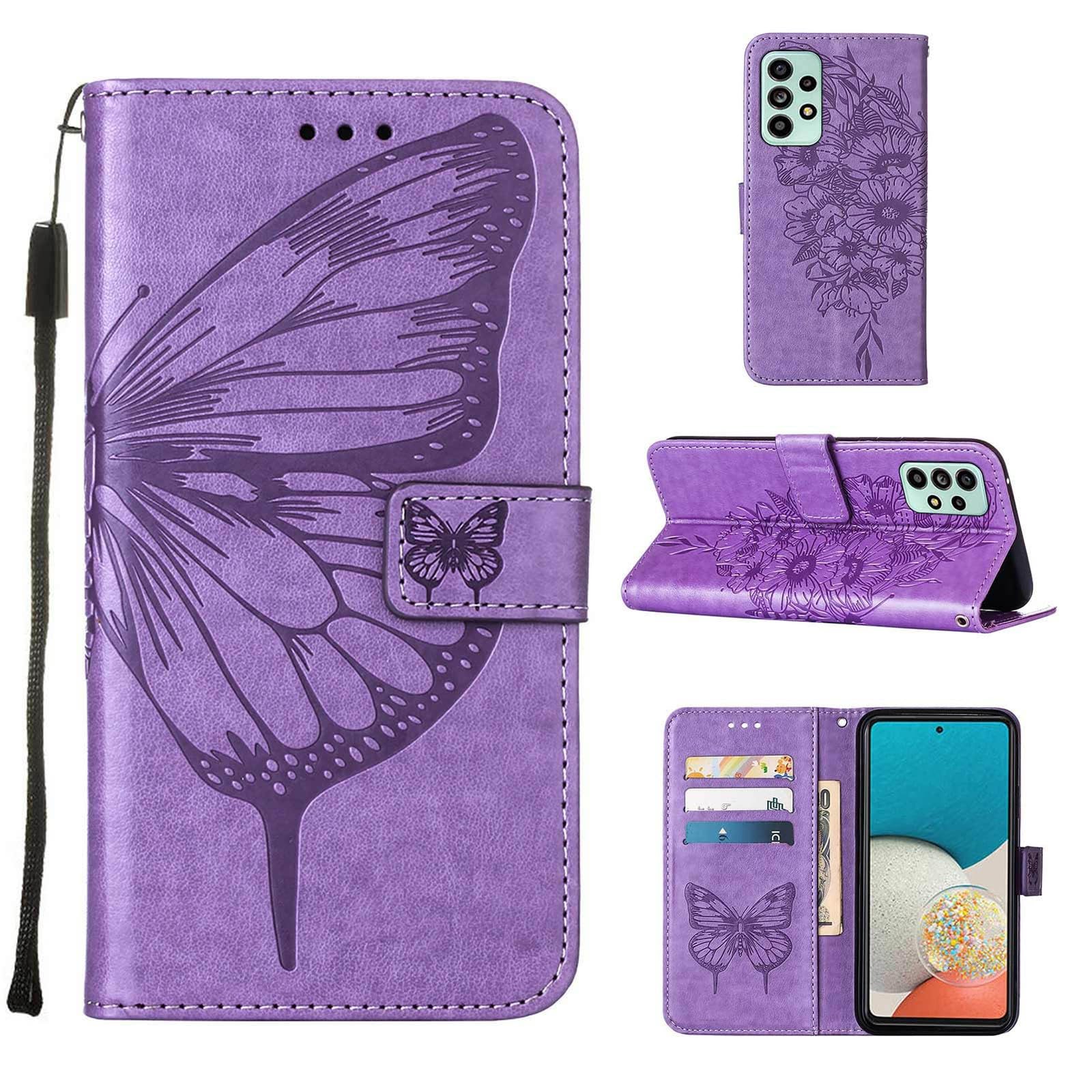 Étui Galaxy S26 Plus cuir violet aux finitions papillon soignées - 8