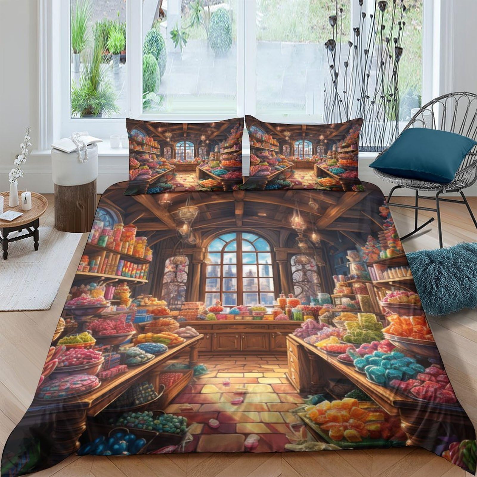 Housse de couette citrouille 3D douce et facile à repasser pour lit 2 personnes