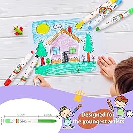 Lebze Jumbo Crayons for Toddlers, 6 Colors Washable Crayons, Easy to Hold Silky Large Crayon for Babies and Children, Safe Non Toxic