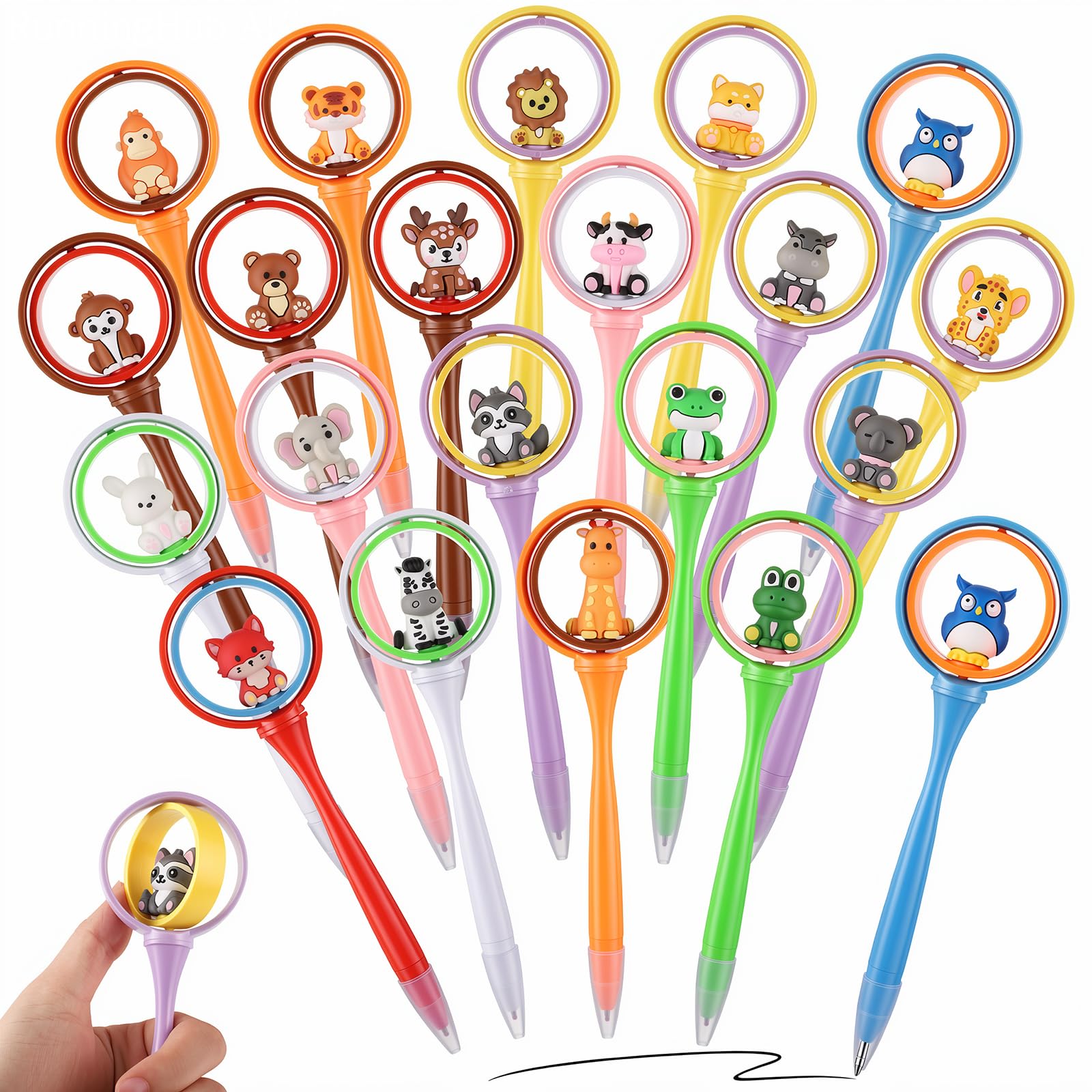 Yoosso 20 Pack Spinner Ballpoint Pens, Cartoon Party Bag Fillers