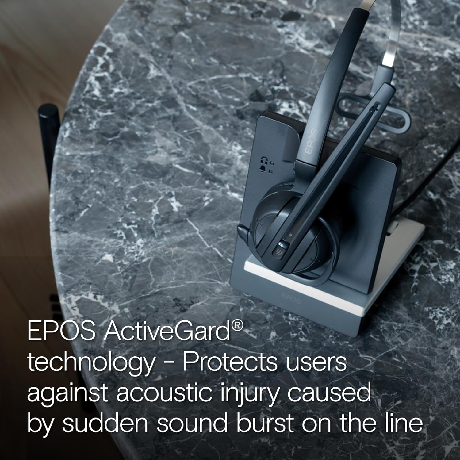 EPOS Impact D 10 Phone II - Wireless DECT Mono Ear Convertible Headset for Connection to a Desk Phone, Black