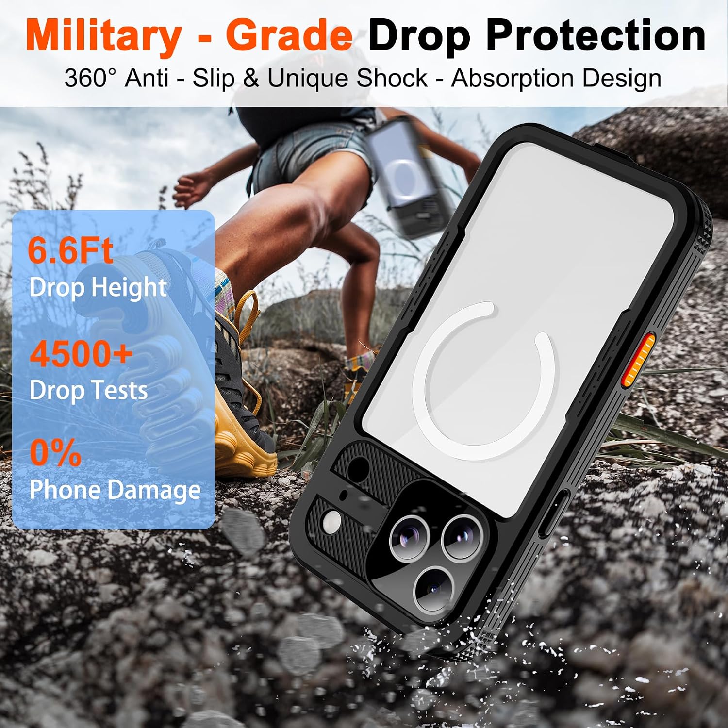 Waterproof Case for iPhone 17 Pro Max, IP68 [6.6FT] Military Full-Body Armor, MagSafe Compatible Shockproof Underwater Protection with Built-in Screen & Camera Cover for Swimming Outdoor Adventures image 5
