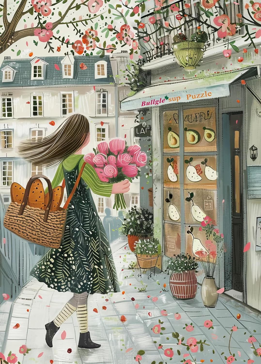 Puzzles for Adults 1000 Pieces, Beautiful Girl Jigsaw with Poster Letter on Back, Unique Pieces Fit Well No Dust (27.5"x19.6")