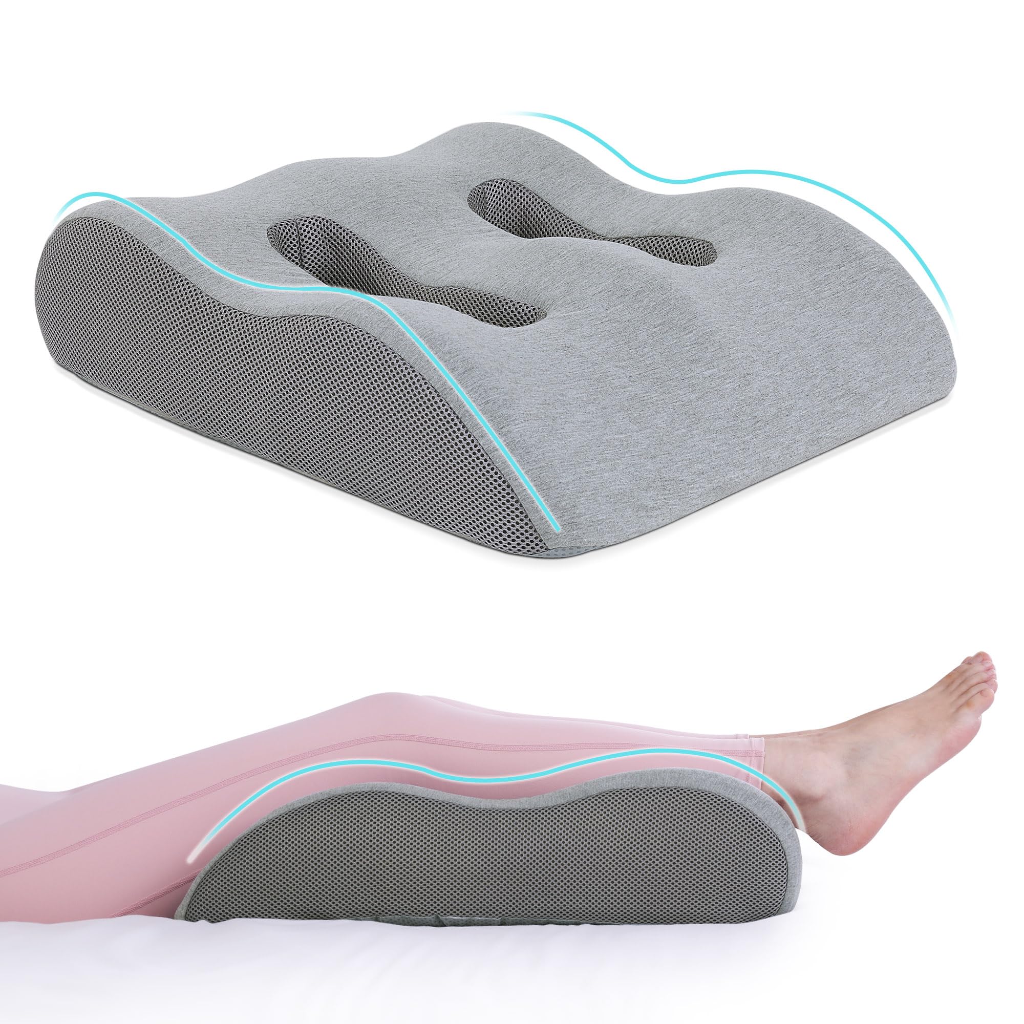 Beinlagerungskissen nach Operationen, ergonomisches & atmungsaktives Beinauflagekissen für postoperative & posttraumatische Pflege, Memory-Schaum zur Förderung der Durchblutung