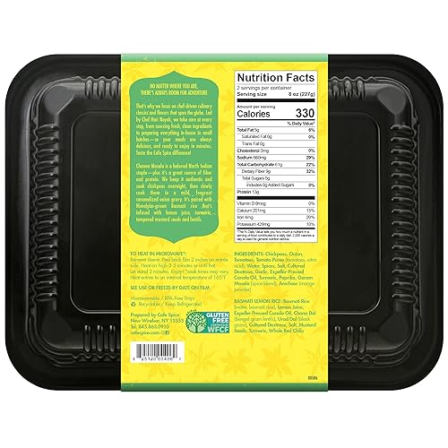 Miniatura 5 de Café Spice Channa Masala con arroz con limón, comida india, a base de plantas, 16 onzas