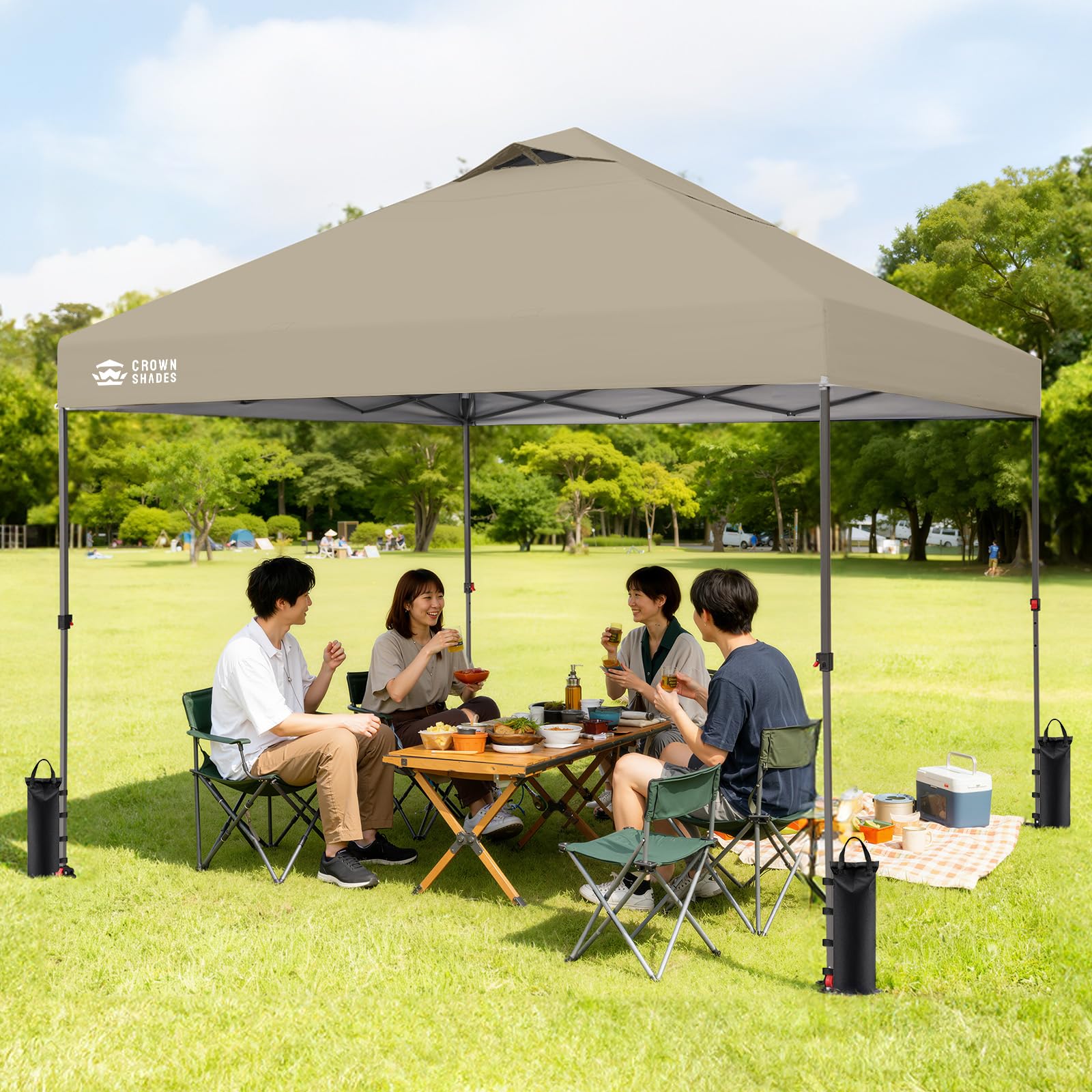 Amazon | CROWN SHADES ワンタッチ タープテント 3m×3m 【セントラル