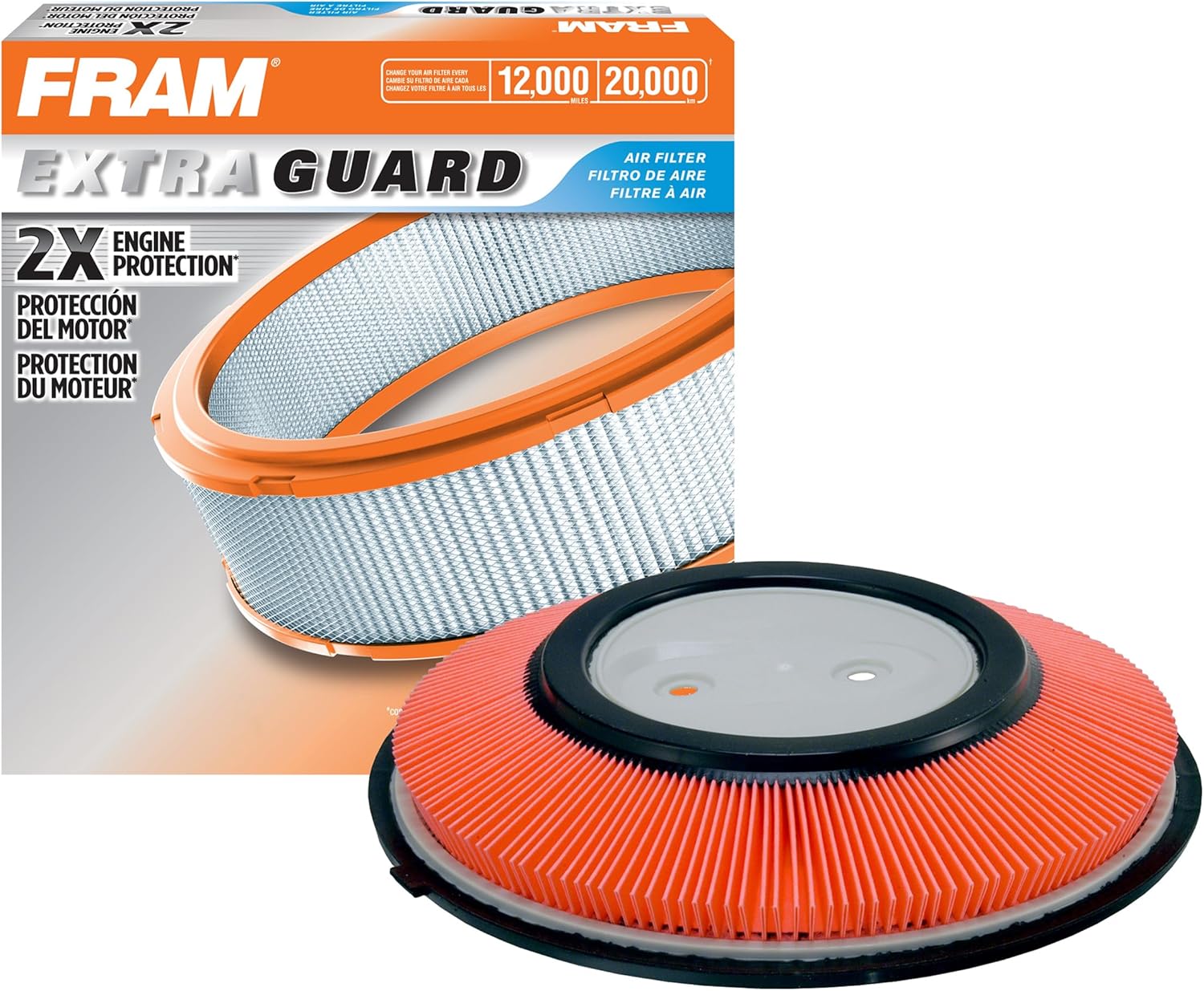 FRAM Extra Guard CA6850 Replacement Engine Air Filter for Select Nissan (2.4L) Models, Provides Up to 12 Months or 12,000 Miles Filter Protection (Pack of 3)