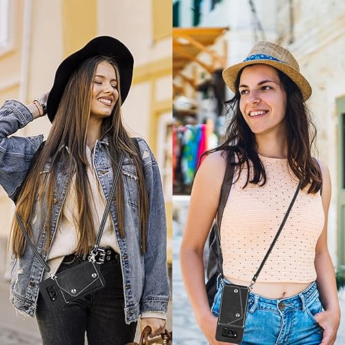 Miniatura 6 de Asuwish Funda de teléfono para Samsung Galaxy S8 con protector de pantalla de vidrio templado y soporte para tarjeta de crédito, soporte de correa