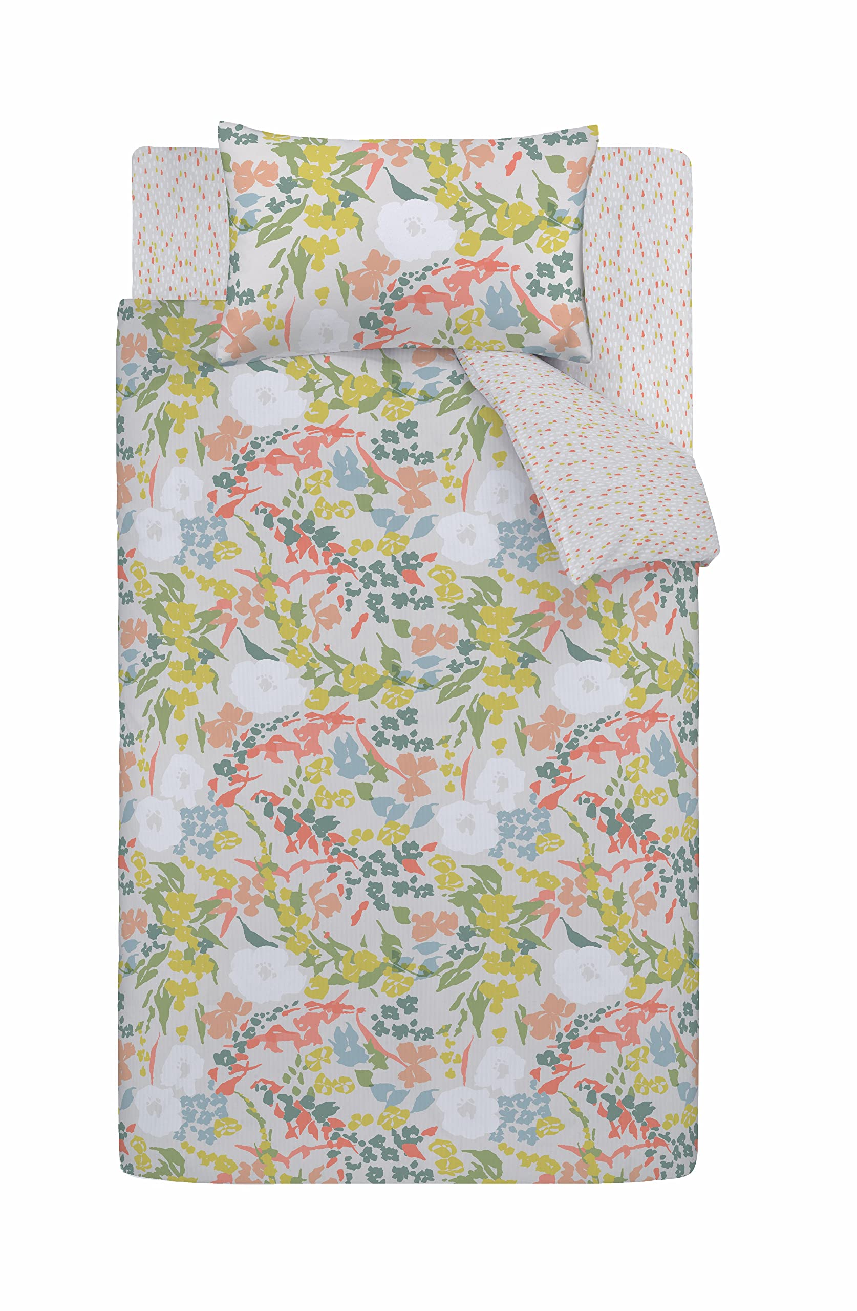 Bloomsbury Duvet Cover + Pillowcase for Bed 90 cm - 160 x 220 + 50 x 110 cm, Multicoloured, 160x220 - Image 4