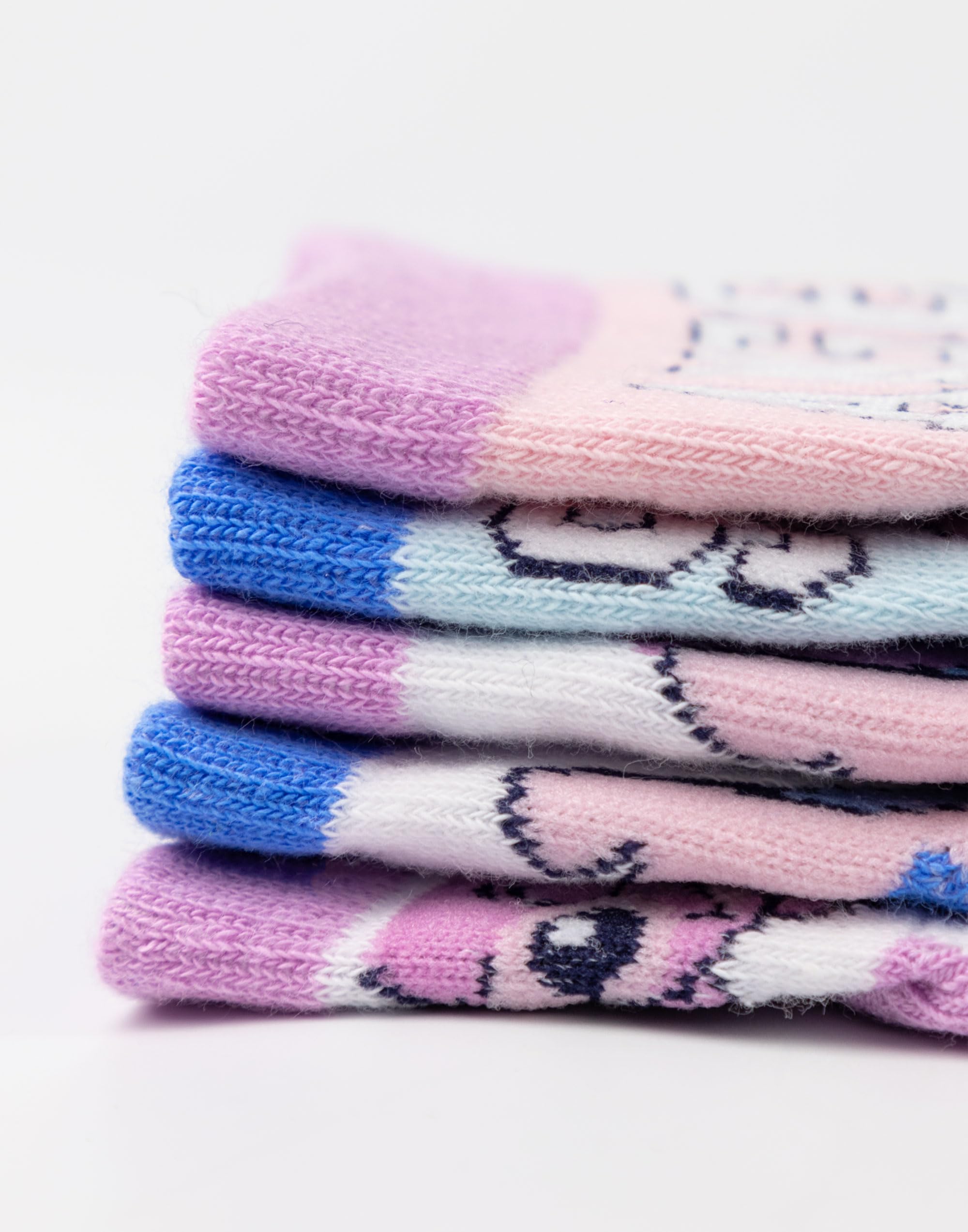 Disney Lilo & Stitch Filles Chaussettes Roses, Bleues Et Blanches Ensemble De 5 | Chaussures de personnages de dessins animés et d'anges | Chaussettes confortables au quotidien