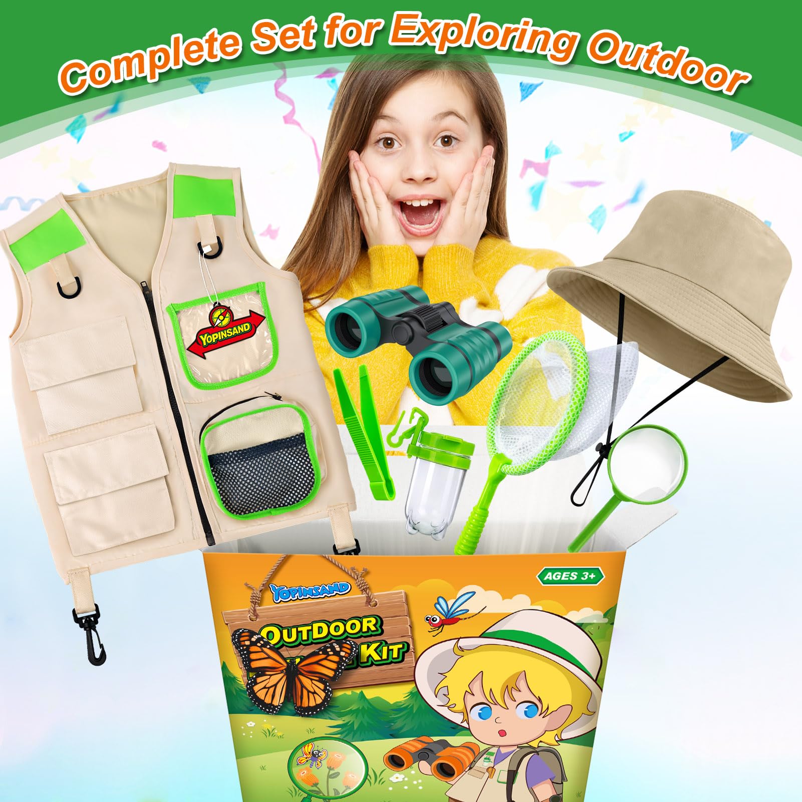 Chaleco Y Sombrero De Explorador Para Niños De 3 A 6 Años – Disfraz De Safari Y Aire Libre