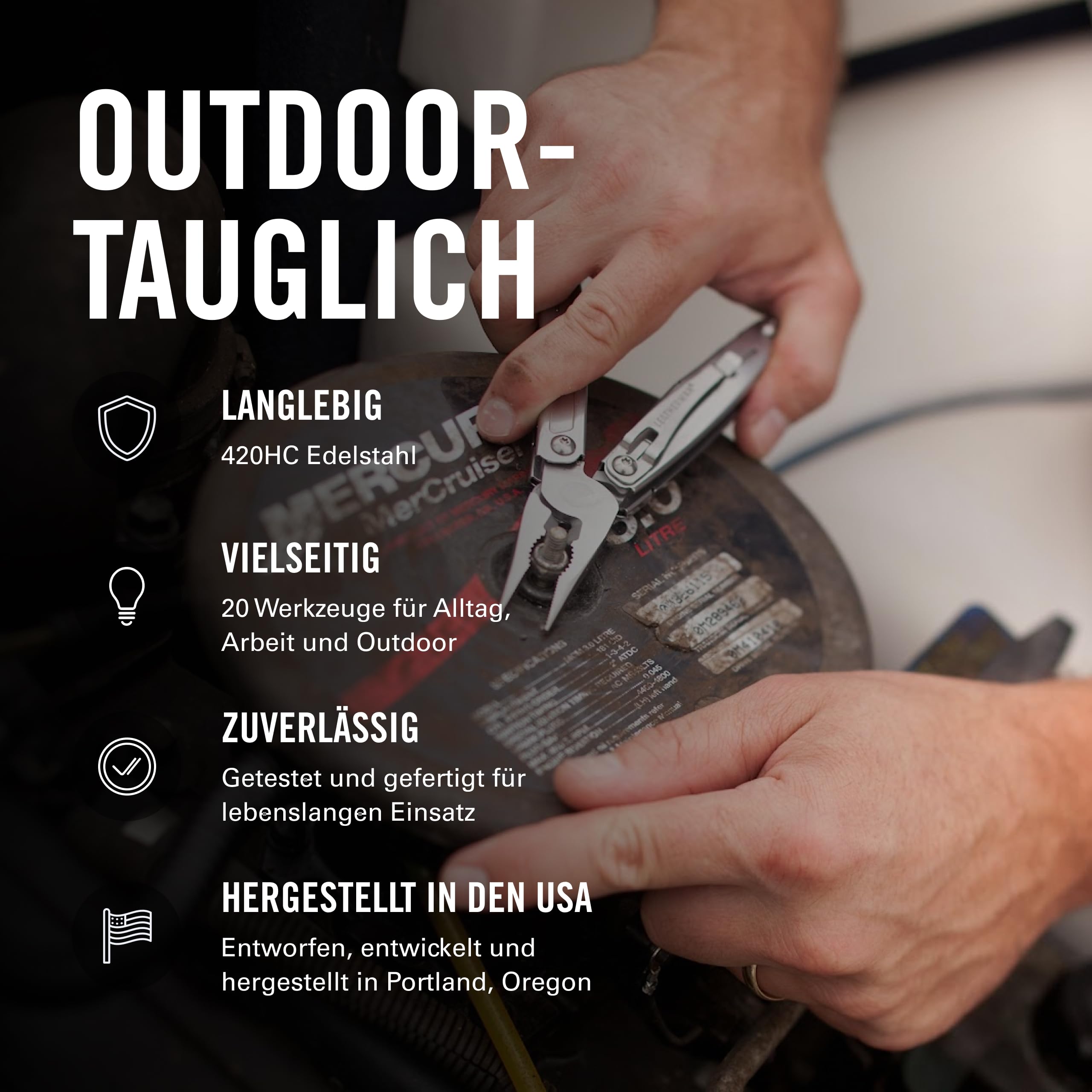 Leatherman Sidekick Multi-Tool, Edelstahl | 14 Werkzeuge mit Klinge