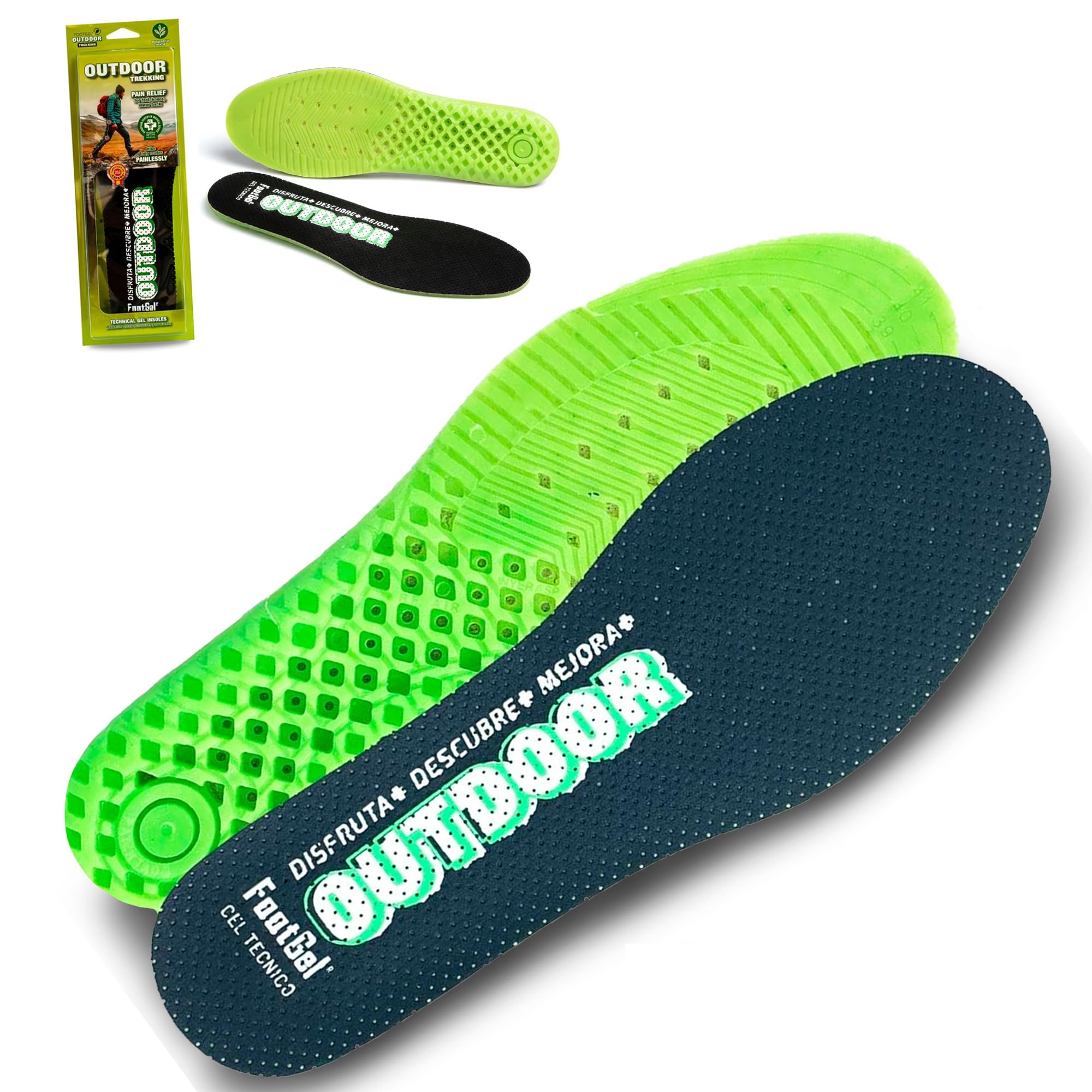 Semelle Sport Outdoor | Semelles Gel Homme/Femme Respirantes, Confortables | Stabilisatrices, Préviennent les Blessures, Douleurs aux Pieds, Genoux et Lombaires | Pointures 35 à 38