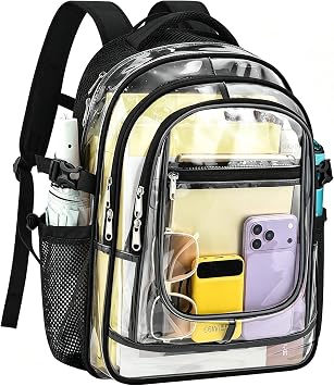 COK Clear Backpack for School Heavy Duty Transparent PVC Backpack
