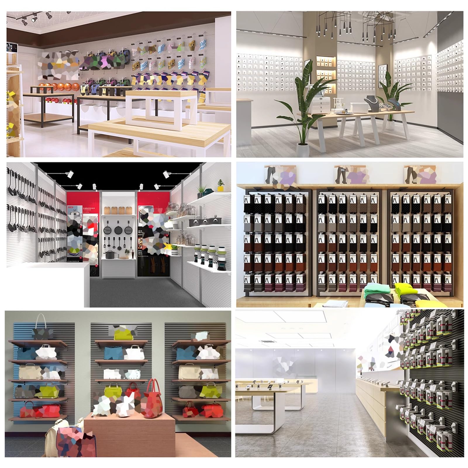 Paneles de listones con ganchos, organizador de almacenamiento de garaje para taller, cocina y exhibición minorista, estante de pared entrelazado para herramientas de manualidades