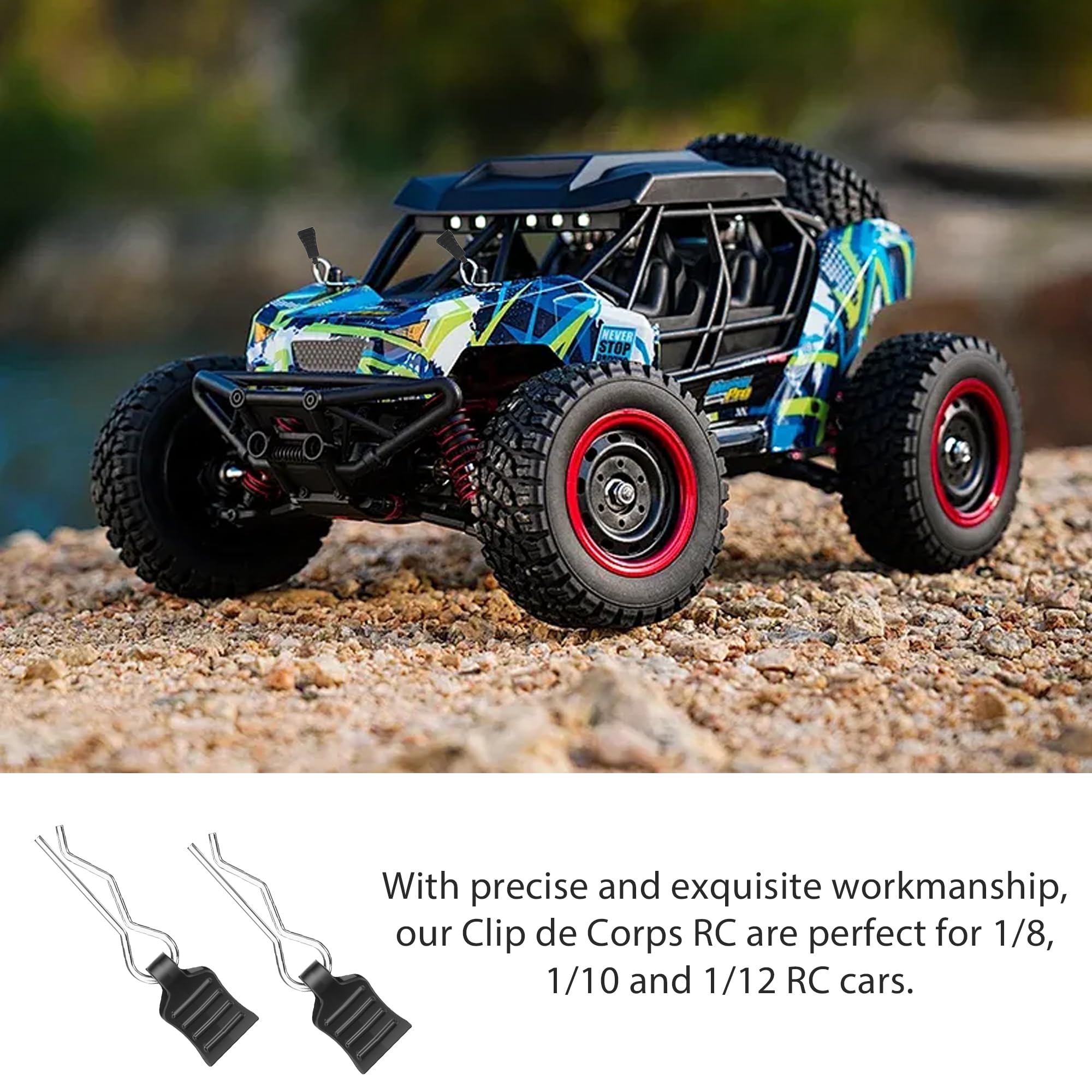 8pcs Deerc Spare Parts RC Car Clip Pins RC Body Shell Pin RC Bodywork Clips RC Body Clips Bent Springy for 1/10 1/12 1/16 Remote Control Car Shell Model Spare Part